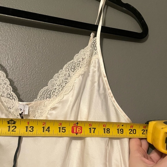 NWT Etam Sz XL Womens Lace Milky 100% Silk Camisole Pajama Lounge Intimates $69! - Picture 11 of 13